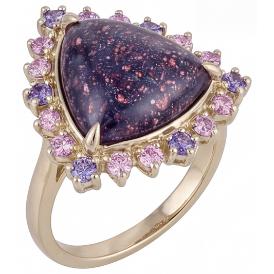 Firmato Lolite Sunstone Anello con Pietra Preziosa 7 carati – vista principale