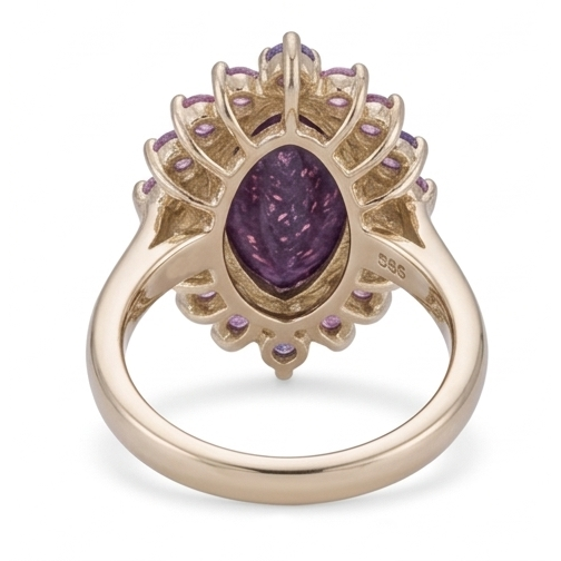 Lolite Sunstone Anello Pietra Colorata – vista laterale