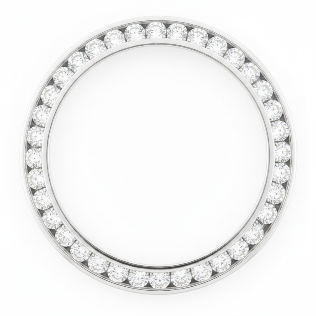 Lunetta per Orologio con Diamanti 1 Carato 28 mm per Rolex Datejust in Acciaio Inossidabile Naturali Veri Tondi Incassatura a Canale