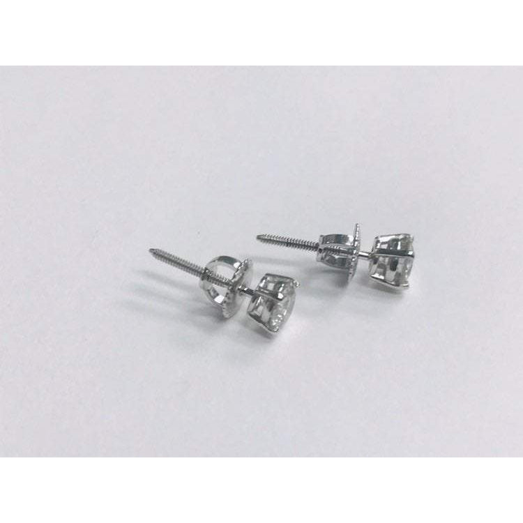 Taglio Brillante Diamante Fine anello in Oro Bianco 14K – vista frontale