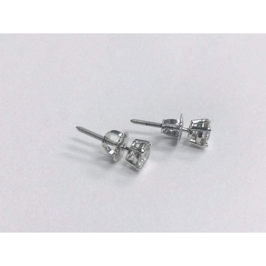 Taglio Brillante Diamante Fine anello in Oro Bianco 14K – vista frontale