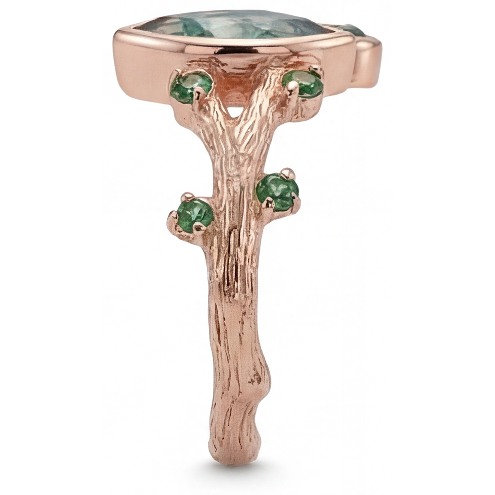 Moss Agate Anello con Pietra Preziosa – vista posteriore