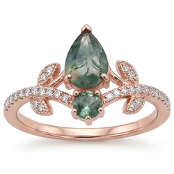 Moss Agate VVS Anello con Pietra Preziosa – 2,50 carati in Oro