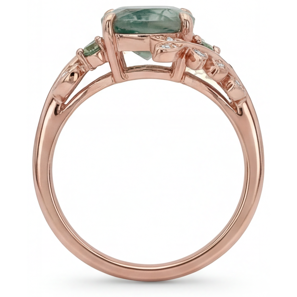 Moss Agate Anello con Pietra Preziosa – vista profilo