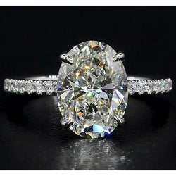 Pavé Anello con Pavé Halo – Diamante 2,50 carati Oro 14 Carati