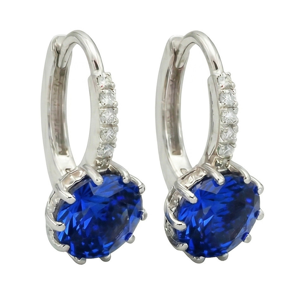 vero round diamante 6.40carati orecchino vista frontale