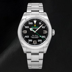 Orologio Rolex Air-King 116900 40 mm Quadrante Nero Bloodhound in Acciaio Inossidabile