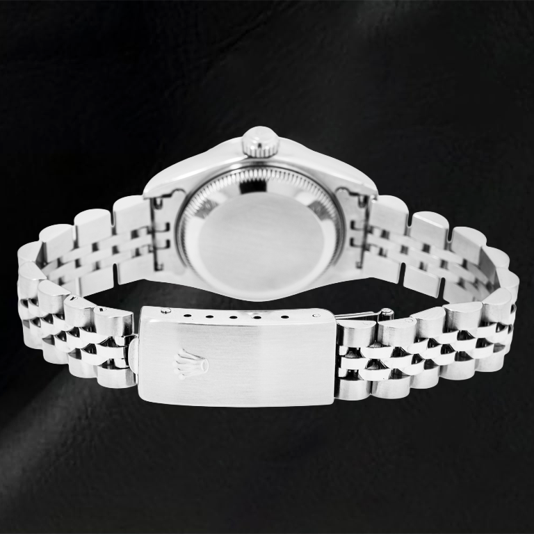 Orologio Rolex Date 6924 26 mm Quadrante Argento con Indici a Bastone Bracciale Jubilee in Acciaio Inossidabile