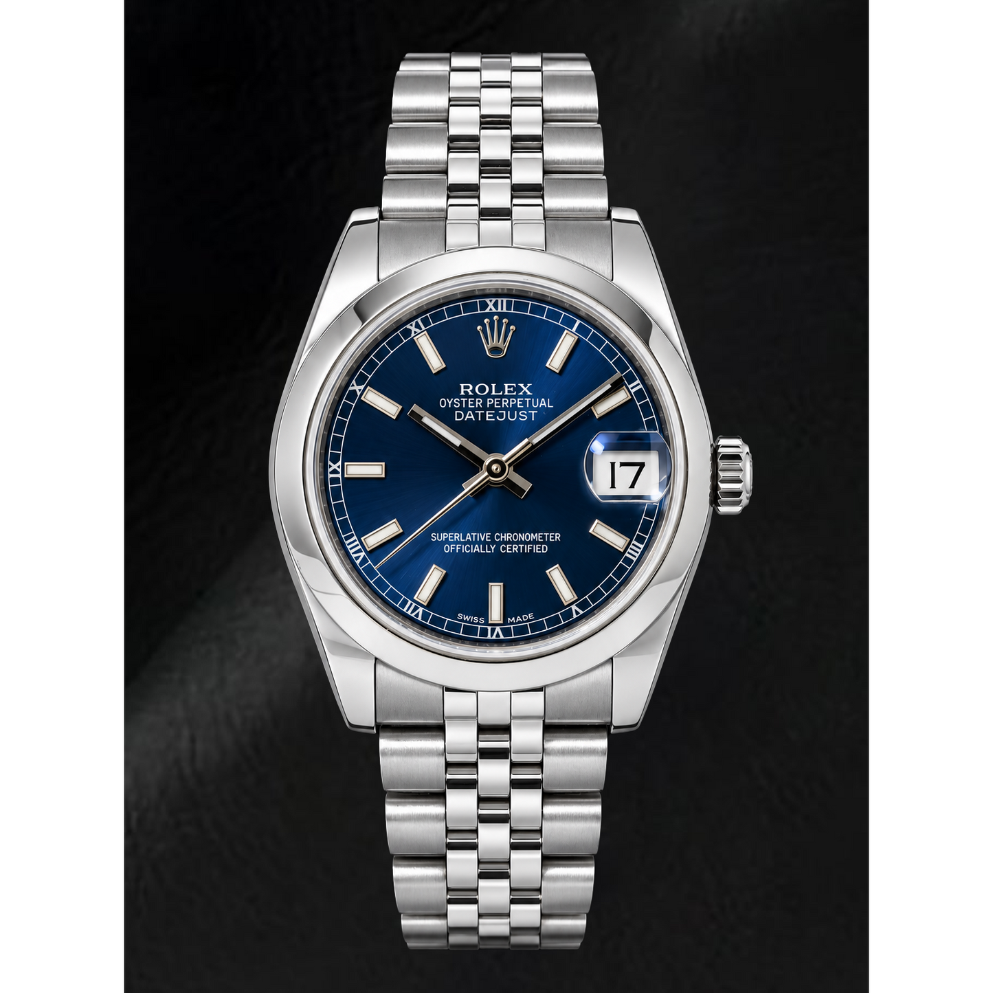 Orologio Rolex Datejust 178240 31 mm in Acciaio Inossidabile con Quadrante Blu Luminescente