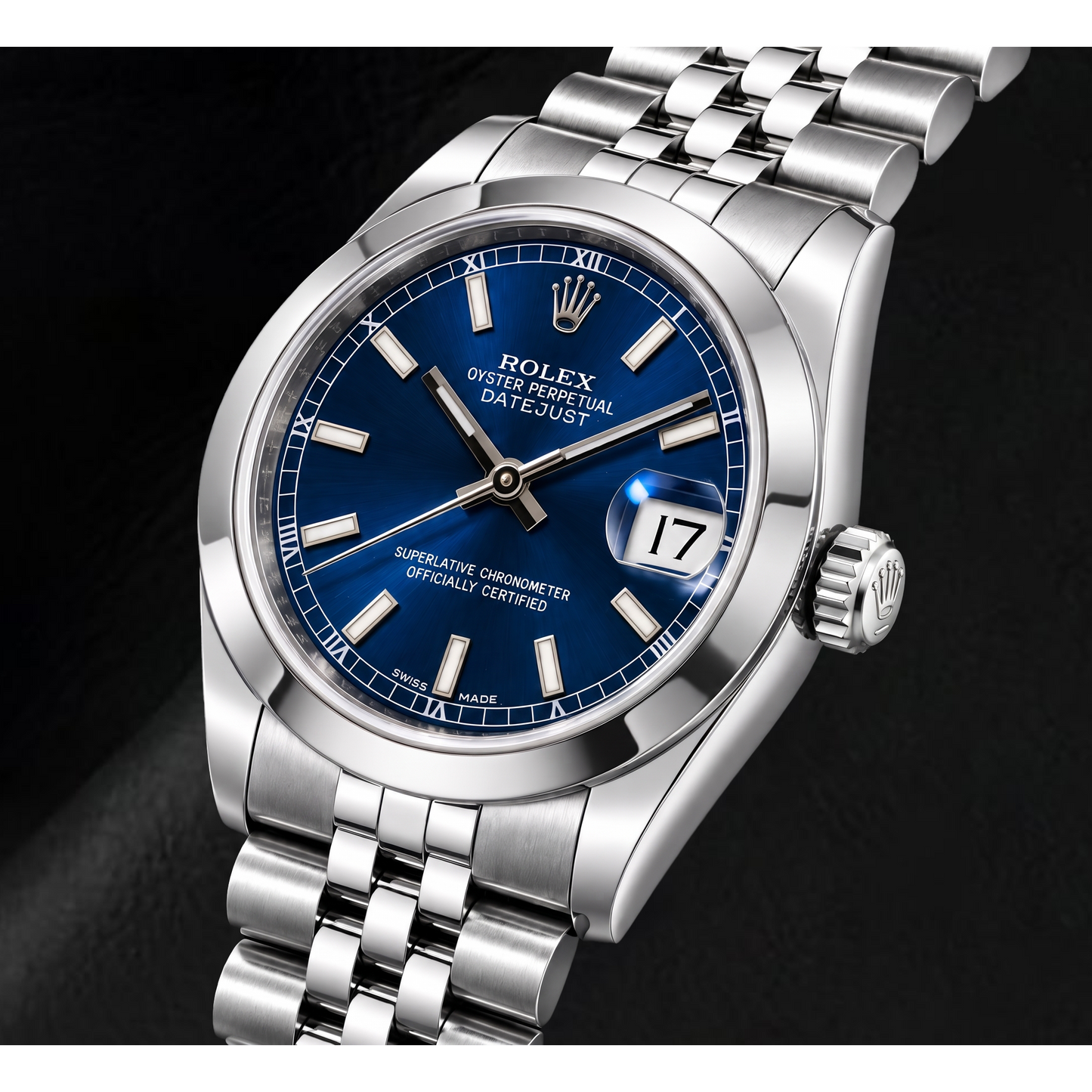 Orologio Rolex Datejust 178240 31 mm in Acciaio Inossidabile con Quadrante Blu Luminescente