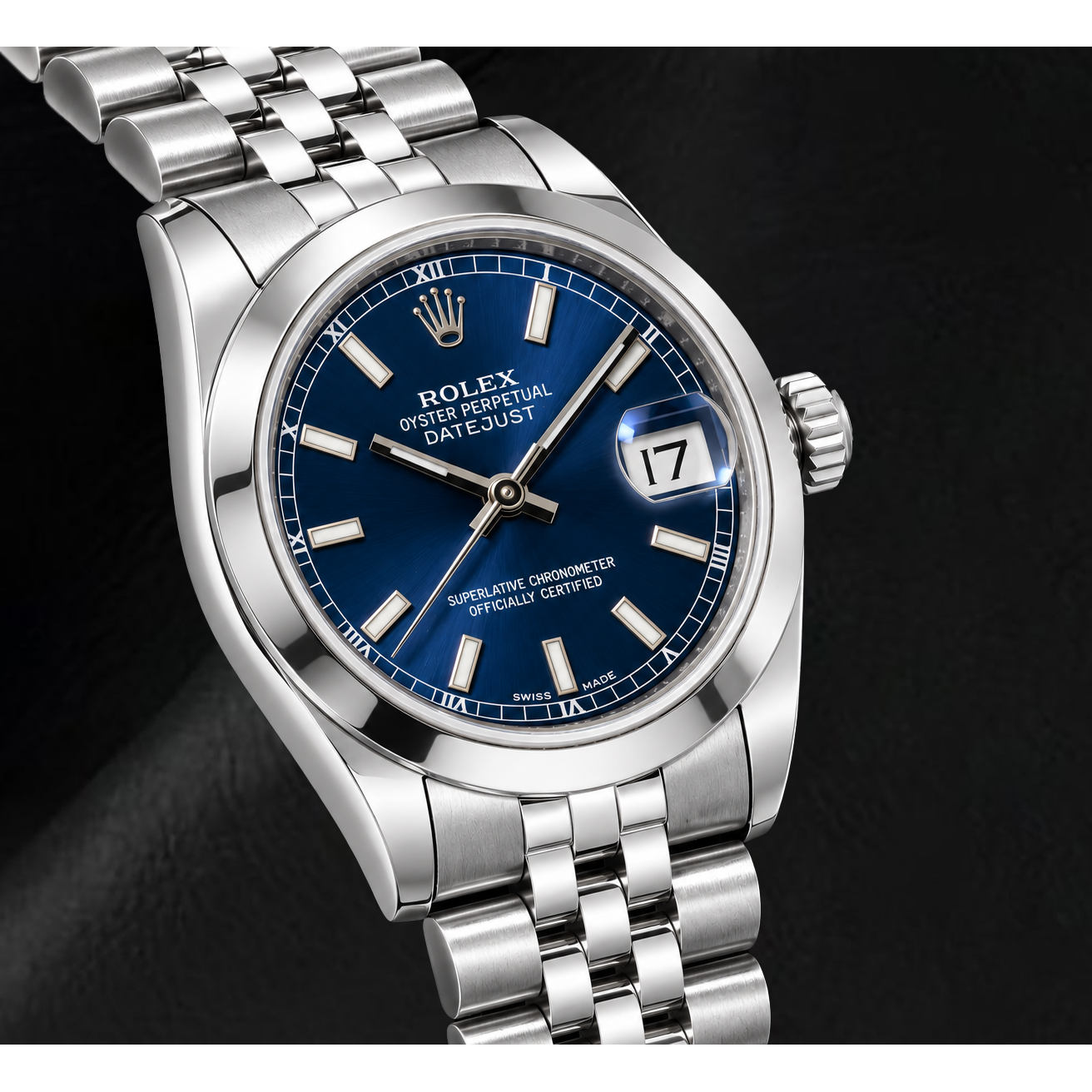 Orologio Rolex Datejust 178240 31 mm in Acciaio Inossidabile con Quadrante Blu Luminescente