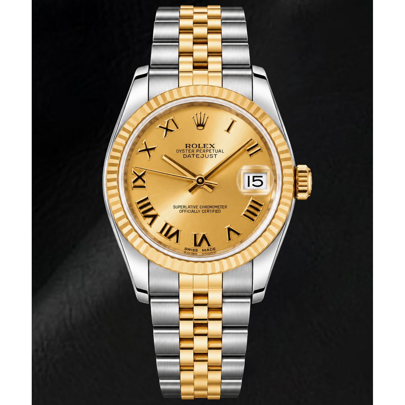 Orologio Rolex Datejust 178273 31 mm Bicolore con Quadrante Champagne e Numeri Romani