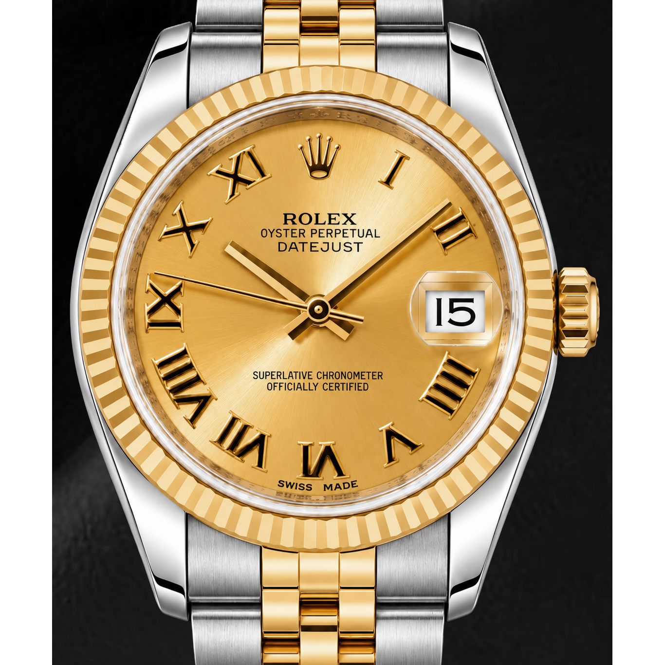 Orologio Rolex Datejust 178273 31 mm Bicolore con Quadrante Champagne e Numeri Romani