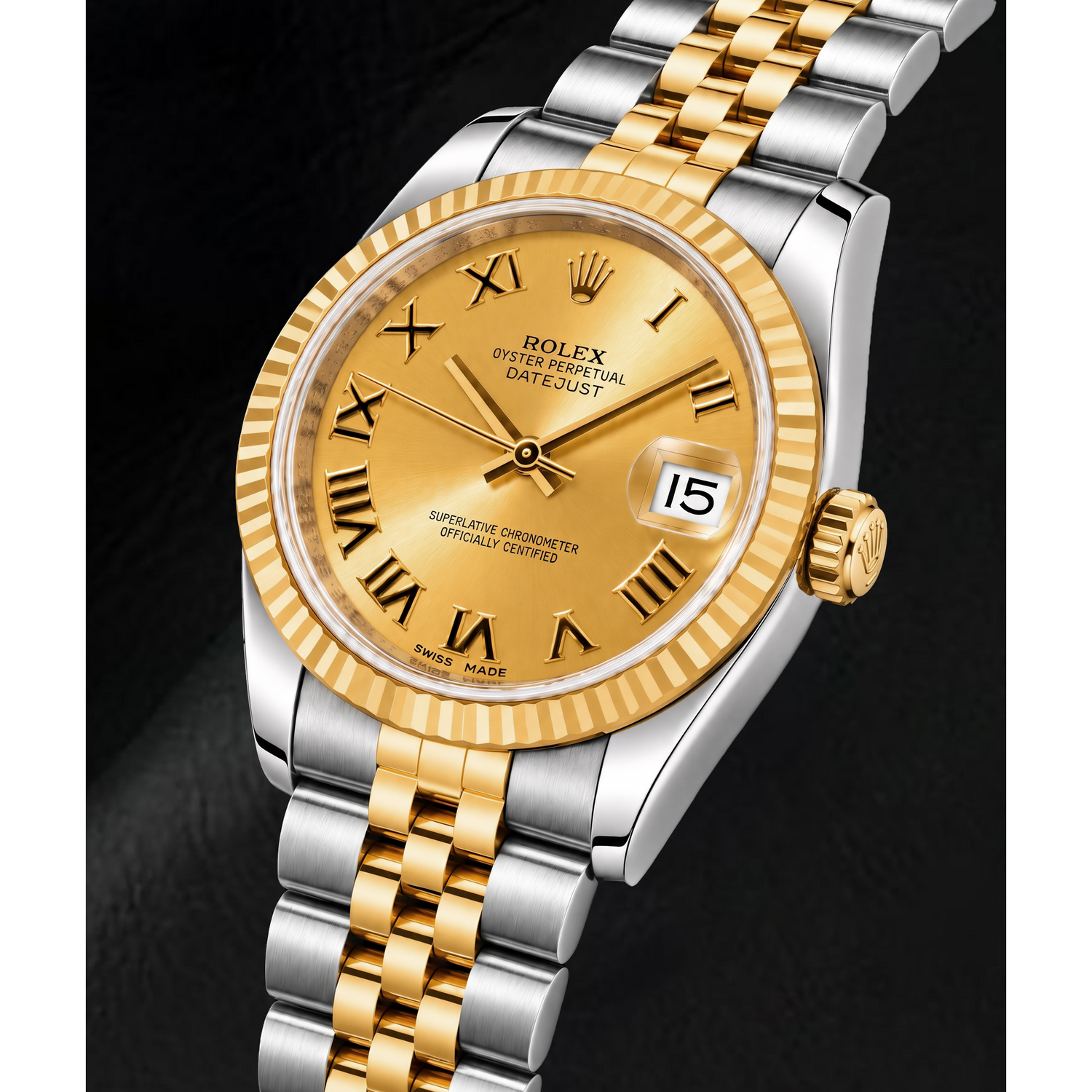 Orologio Rolex Datejust 178273 31 mm Bicolore con Quadrante Champagne e Numeri Romani