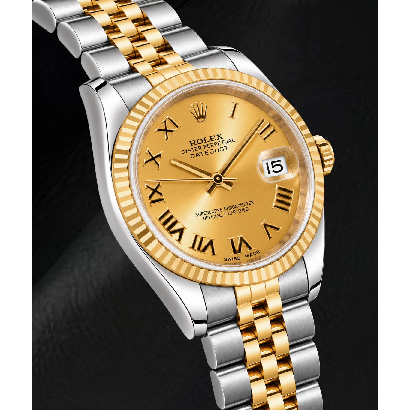 Orologio Rolex Datejust 178273 31 mm Bicolore con Quadrante Champagne e Numeri Romani