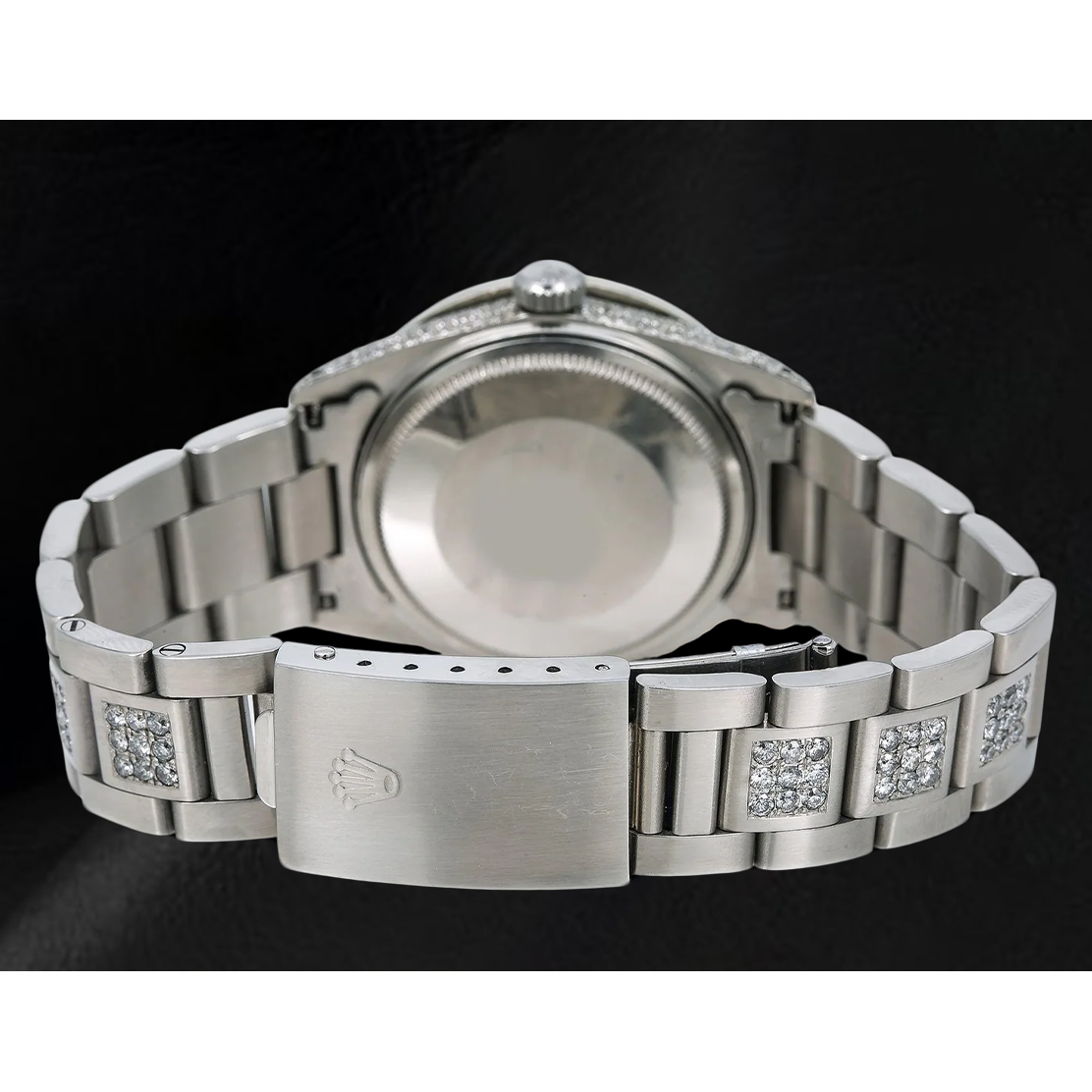 Orologio Rolex Datejust 36 mm 1601 in Acciaio Inossidabile con Quadrante con Diamanti in Madreperla Blu e Numeri Romani