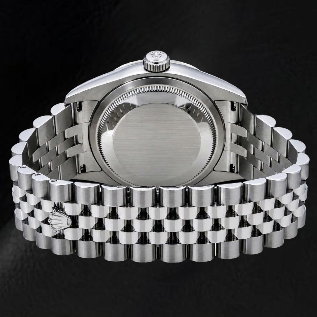 Orologio Rolex Datejust 36mm 116200 Quadrante in Madreperla Bianca con Diamanti Baguette Lunetta con Diamanti Bracciale Jubilee