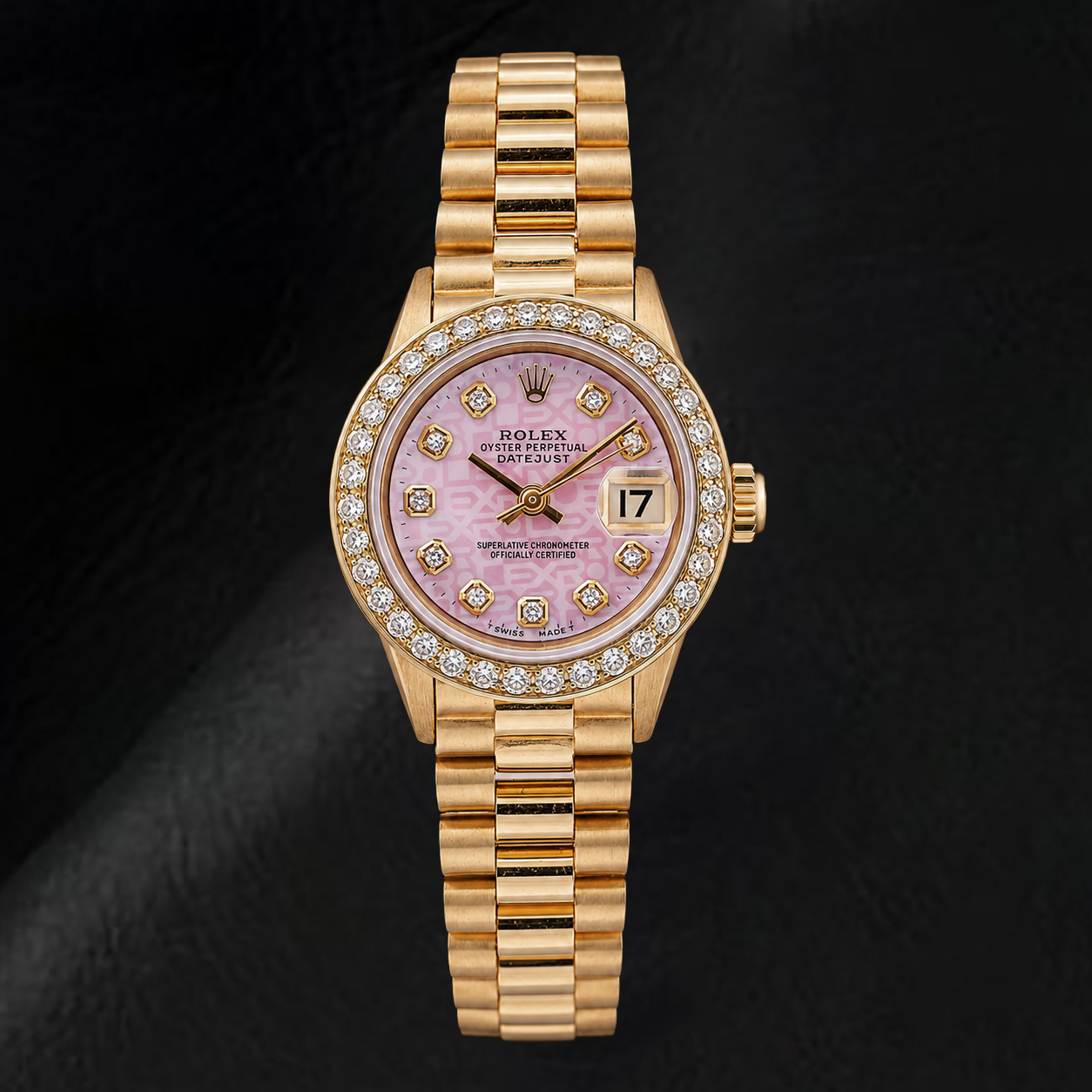 Orologio Rolex Datejust 6917 26 mm in Oro Giallo con Quadrante Jubilee Rosa con Diamanti