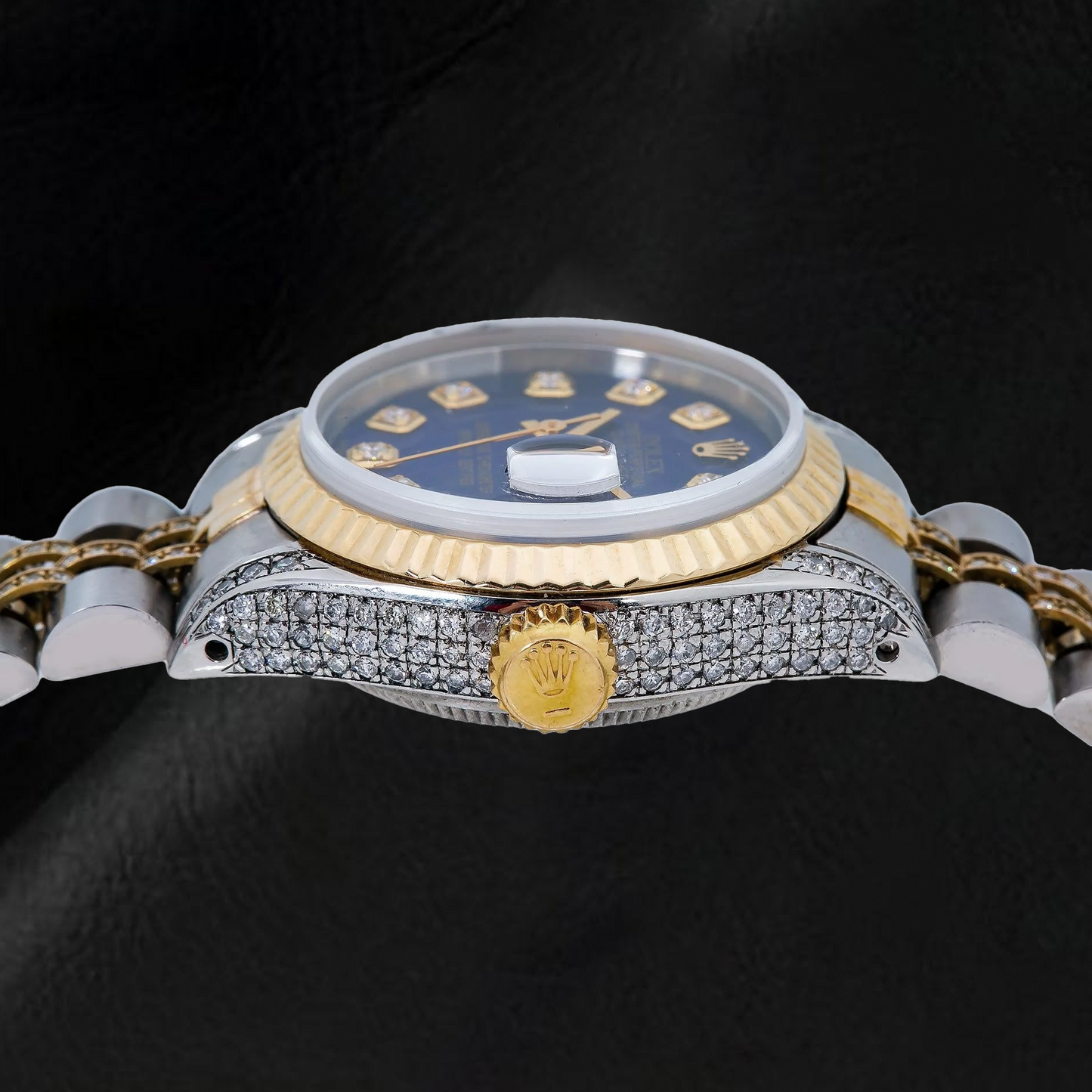Orologio Rolex Datejust 6917 26 mm Quadrante Blu con Diamanti Bicolore Bracciale Jubilee con Diamanti Parziali