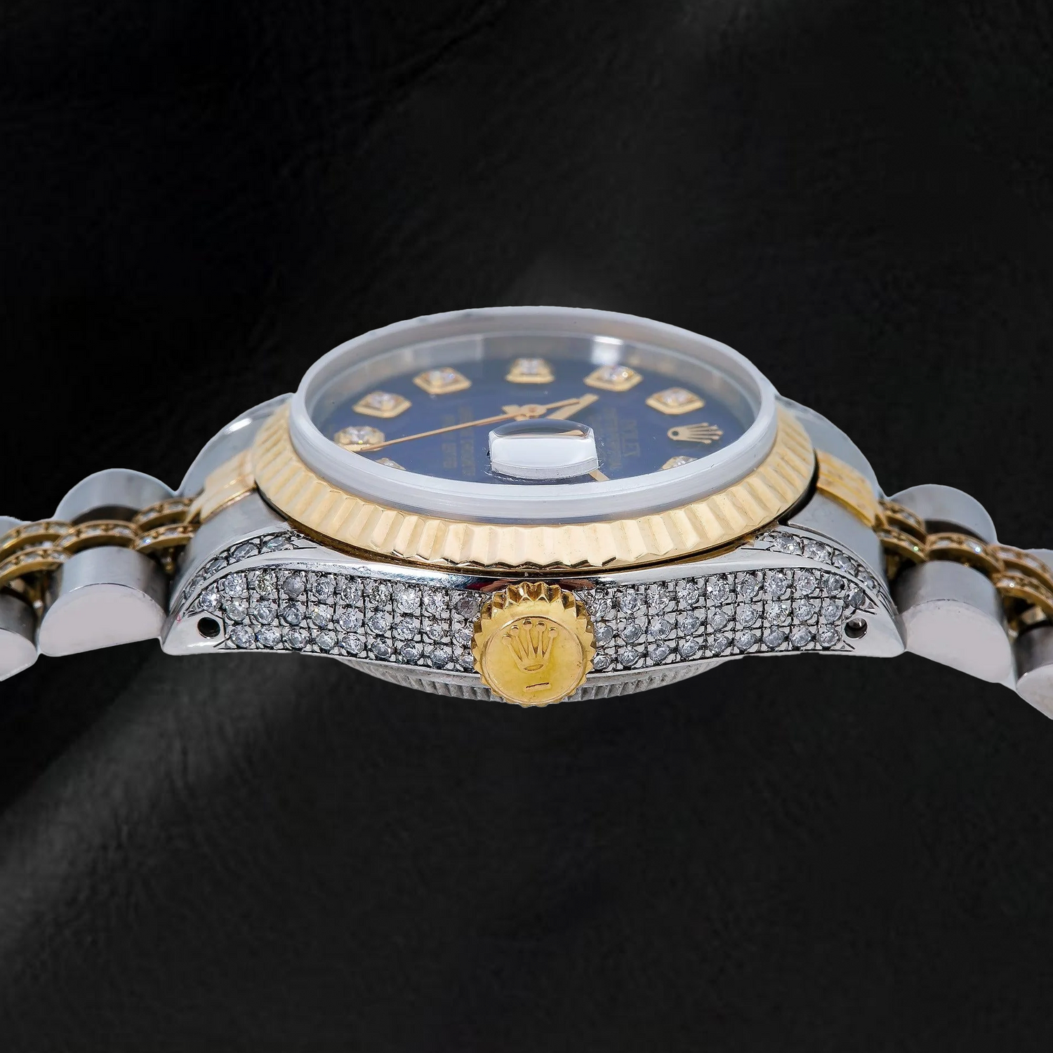 Orologio Rolex Datejust 6917 26 mm Quadrante Blu con Diamanti Bicolore Bracciale Jubilee con Diamanti Parziali