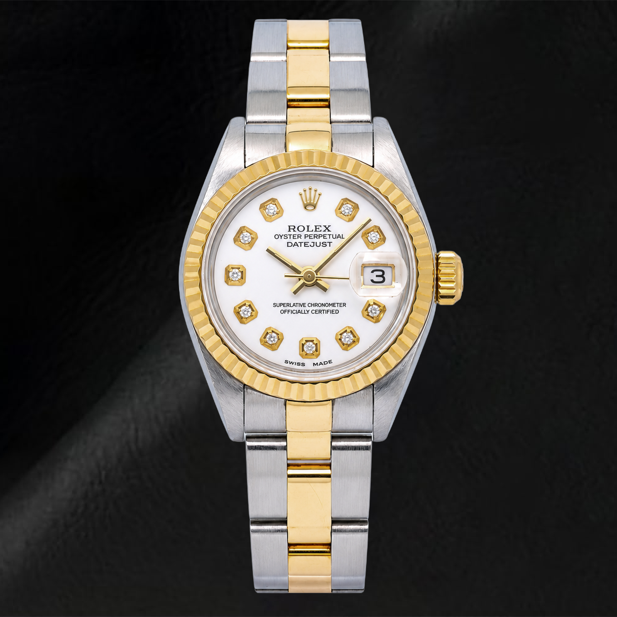 Orologio Rolex Datejust 6917 26mm Quadrante Bianco con Diamanti Bicolore Bracciale Oyster