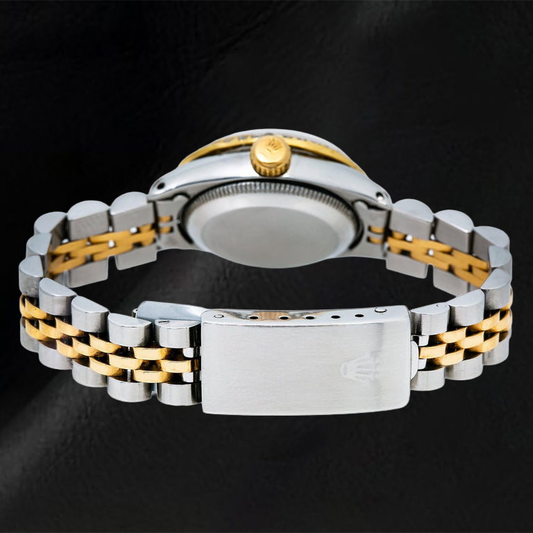 Orologio Rolex Datejust 69173 26 mm Bicolore con Quadrante con Diamanti a Filo in Madreperla Bianca e Bracciale Jubilee