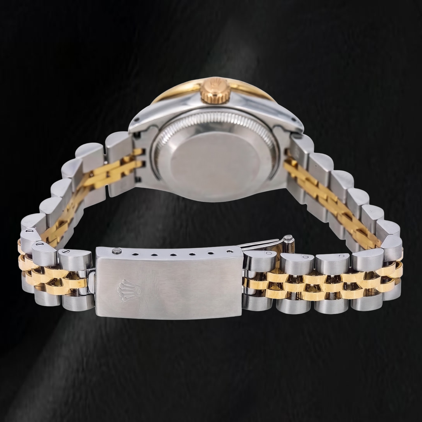 Orologio Rolex Datejust 69173 26 mm Bicolore con Quadrante Pavé di Diamanti e Numeri Romani e Bracciale Jubilee