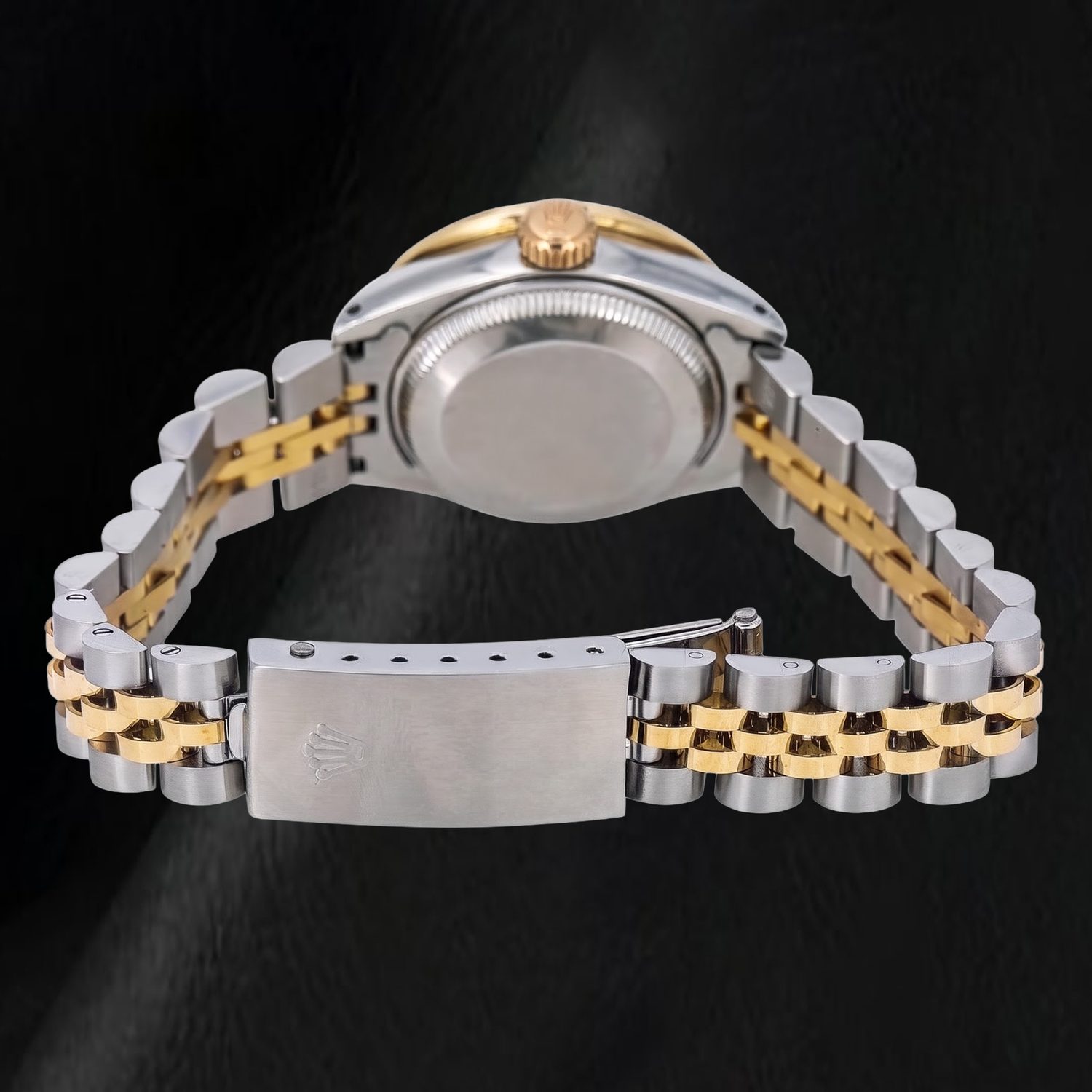 Orologio Rolex Datejust 69173 26 mm Bicolore con Quadrante Pavé di Diamanti e Numeri Romani e Bracciale Jubilee