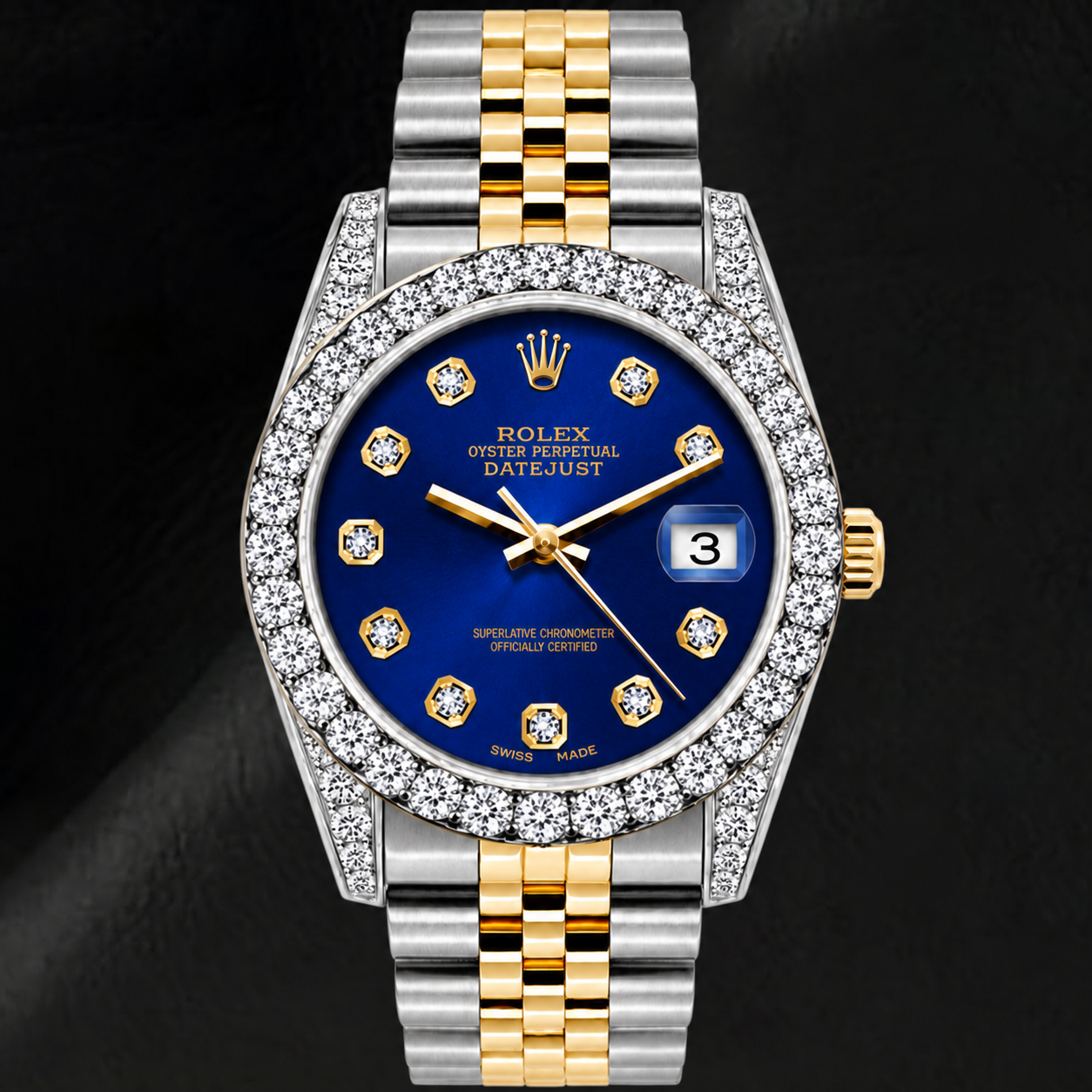 Orologio Rolex Datejust 69173 26 mm Quadrante Blu con Diamanti Bracciale Jubilee Bicolore