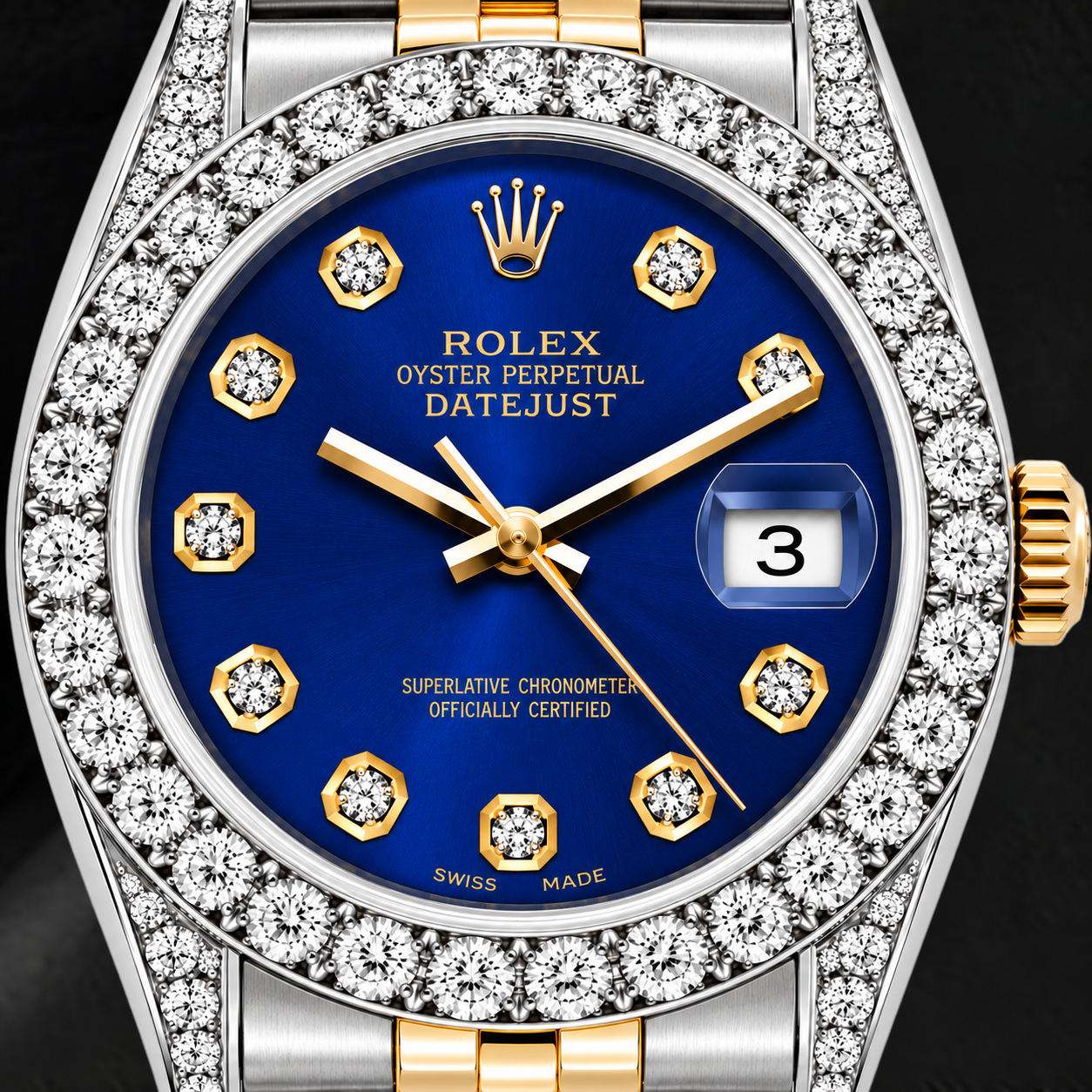 Orologio Rolex Datejust 69173 26 mm Quadrante Blu con Diamanti Bracciale Jubilee Bicolore