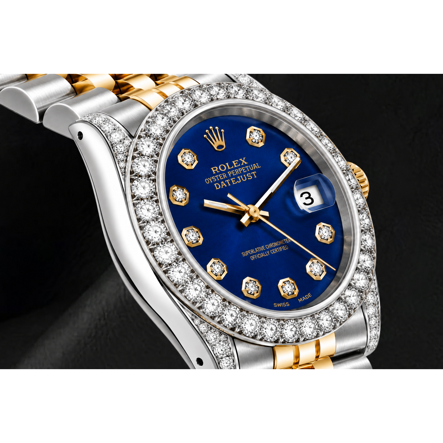 Orologio Rolex Datejust 69173 26 mm Quadrante Blu con Diamanti Bracciale Jubilee Bicolore