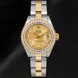 Orologio Rolex Datejust 69173 26mm Quadrante con Diamanti Champagne Bicolore Bracciale Oyster