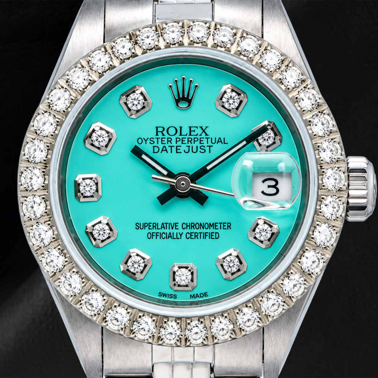 Orologio Rolex Datejust 69174 26 mm Quadrante Turchese con Diamanti Acciaio Inossidabile Bracciale Jubilee