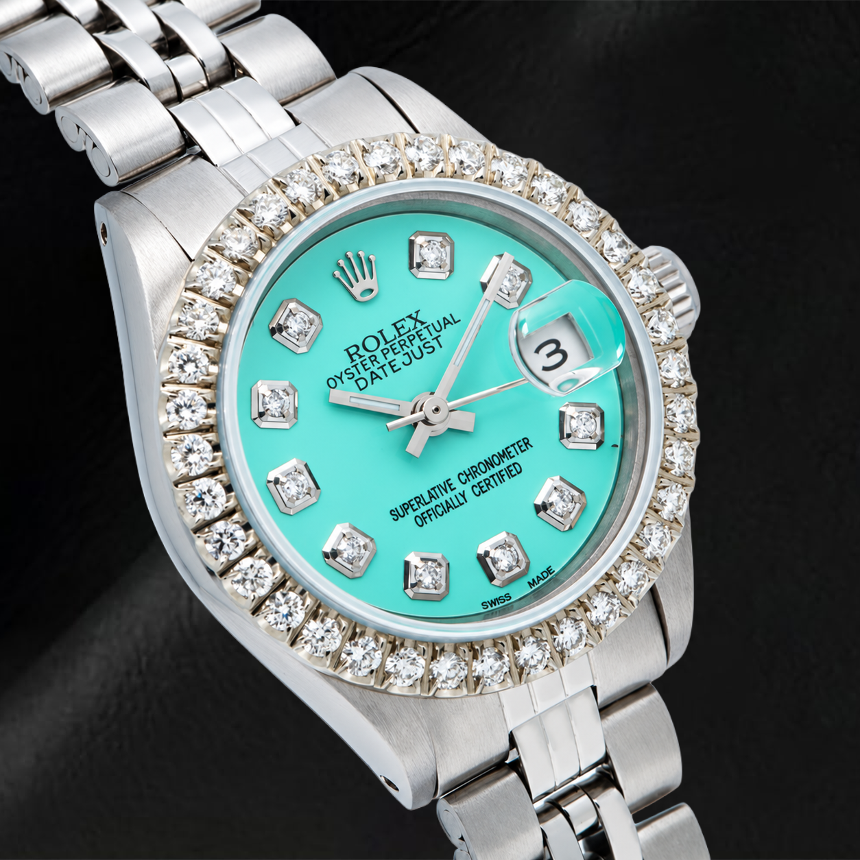 Orologio Rolex Datejust 69174 26 mm Quadrante Turchese con Diamanti Acciaio Inossidabile Bracciale Jubilee