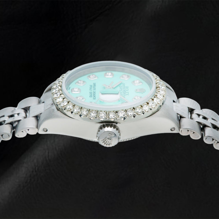 Orologio Rolex Datejust 69174 26 mm Quadrante Turchese con Diamanti Acciaio Inossidabile Bracciale Jubilee