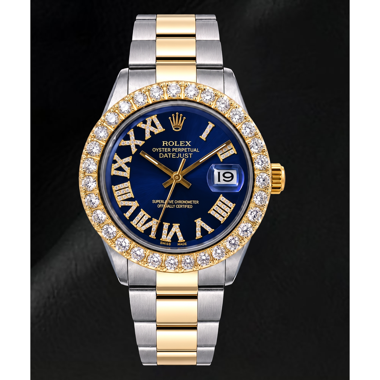 Orologio Rolex Datejust II 116333 41 mm Bicolore Quadrante con Diamanti Blu e Numeri Romani