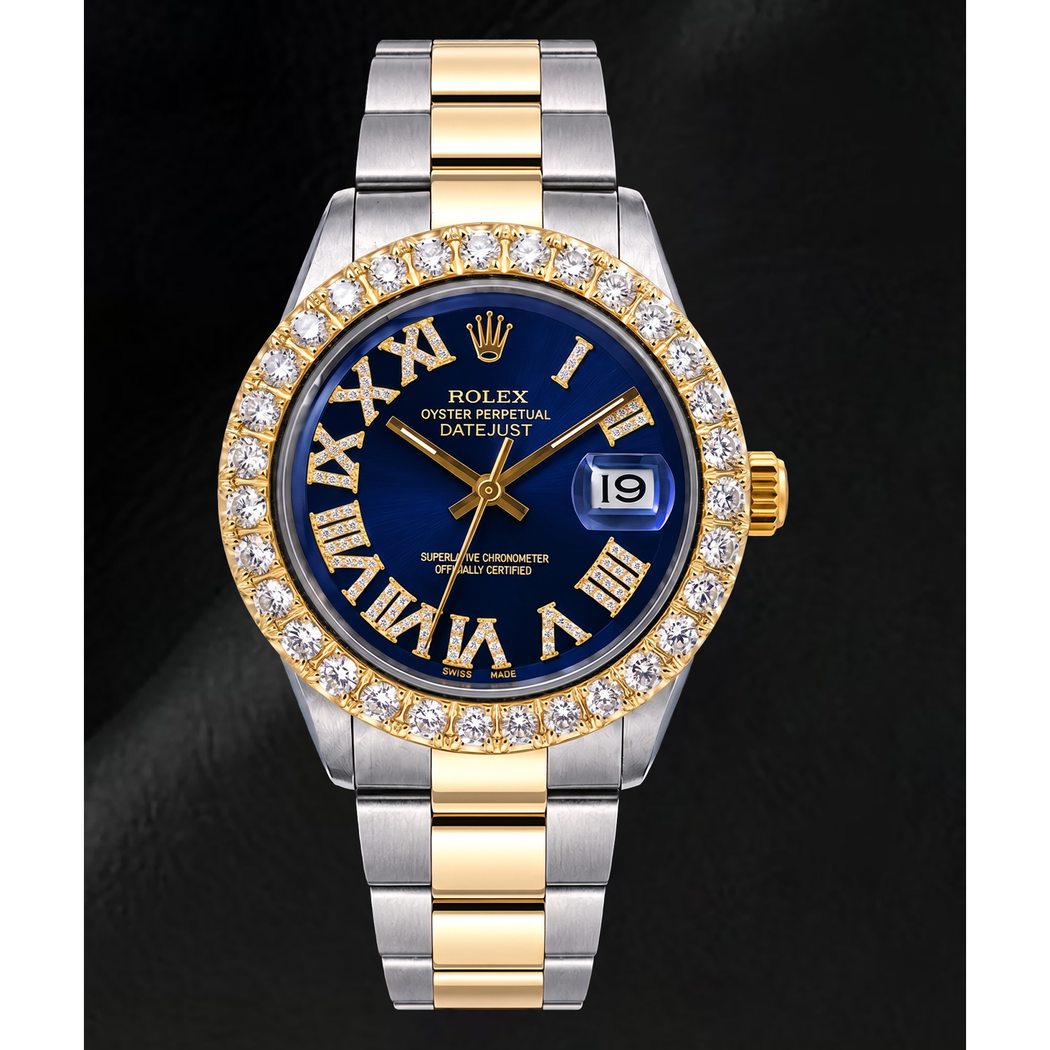 Orologio Rolex Datejust II 116333 41 mm Bicolore Quadrante con Diamanti Blu e Numeri Romani