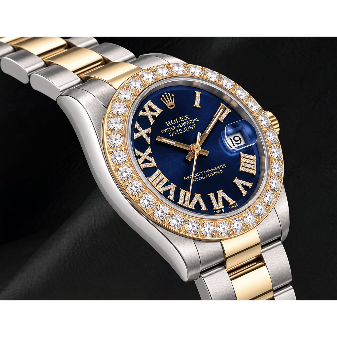 Orologio Rolex Datejust II 116333 41 mm Bicolore Quadrante con Diamanti Blu e Numeri Romani