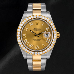 Orologio Rolex Datejust II 41mm 116333 Quadrante con Diamanti Champagne e Numeri Romani Lunetta con Diamanti