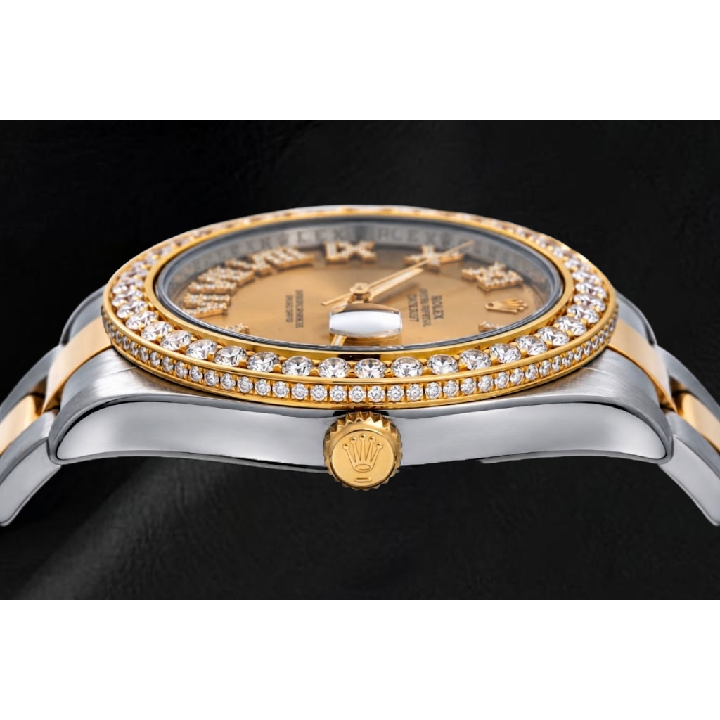 Orologio Rolex Datejust II 41mm 116333 Quadrante con Diamanti Champagne e Numeri Romani Lunetta con Diamanti