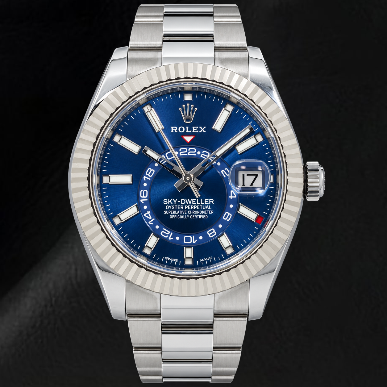 Orologio Rolex Sky-Dweller 326934 42 mm in Acciaio Inossidabile con Quadrante Blu Luminescente