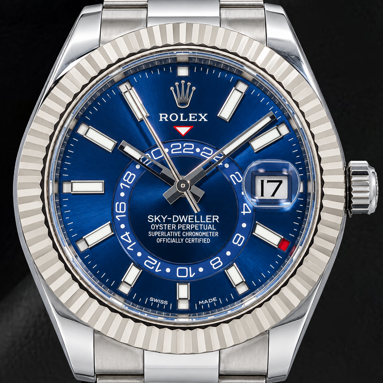 Orologio Rolex Sky-Dweller 326934 42 mm in Acciaio Inossidabile con Quadrante Blu Luminescente