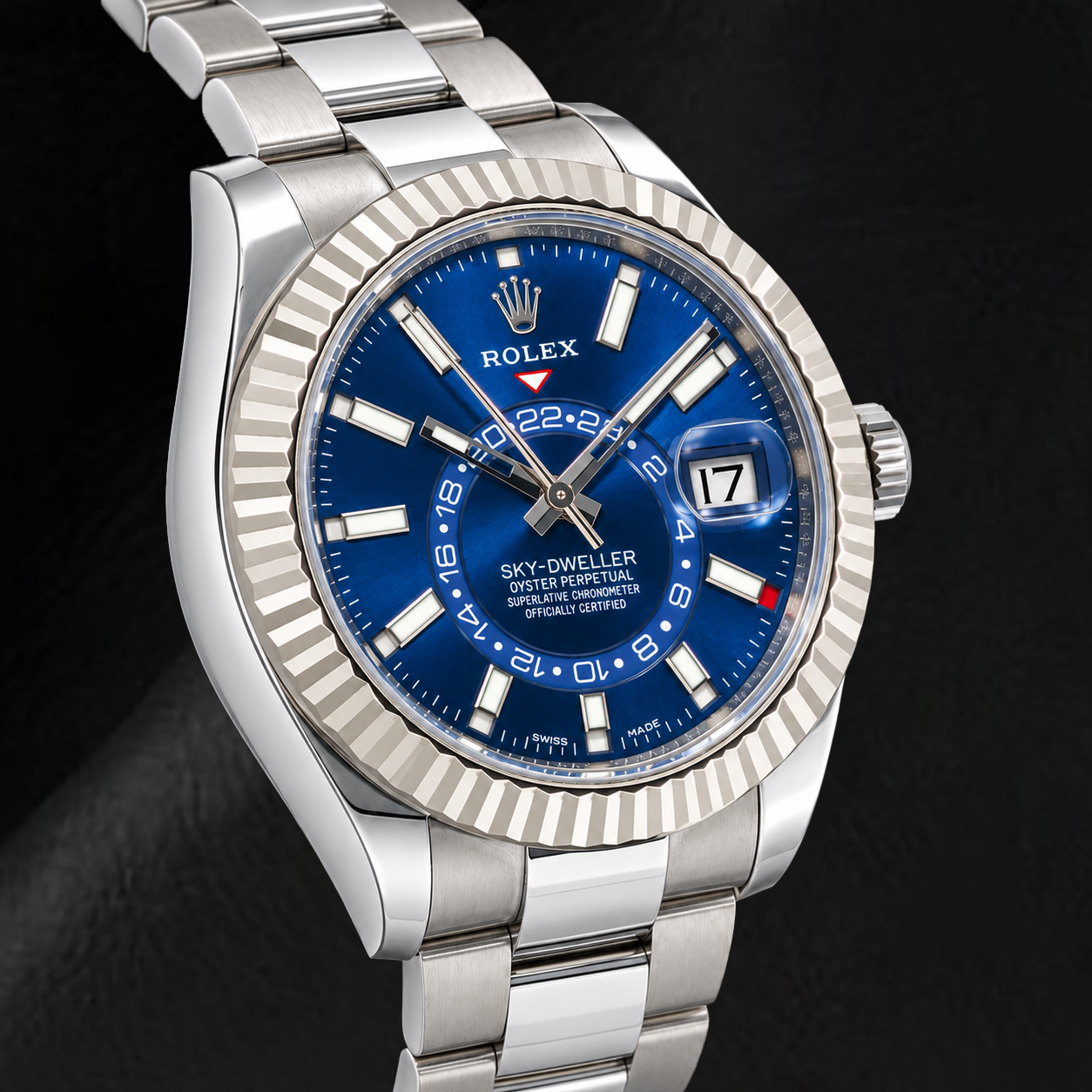 Orologio Rolex Sky-Dweller 326934 42 mm in Acciaio Inossidabile con Quadrante Blu Luminescente