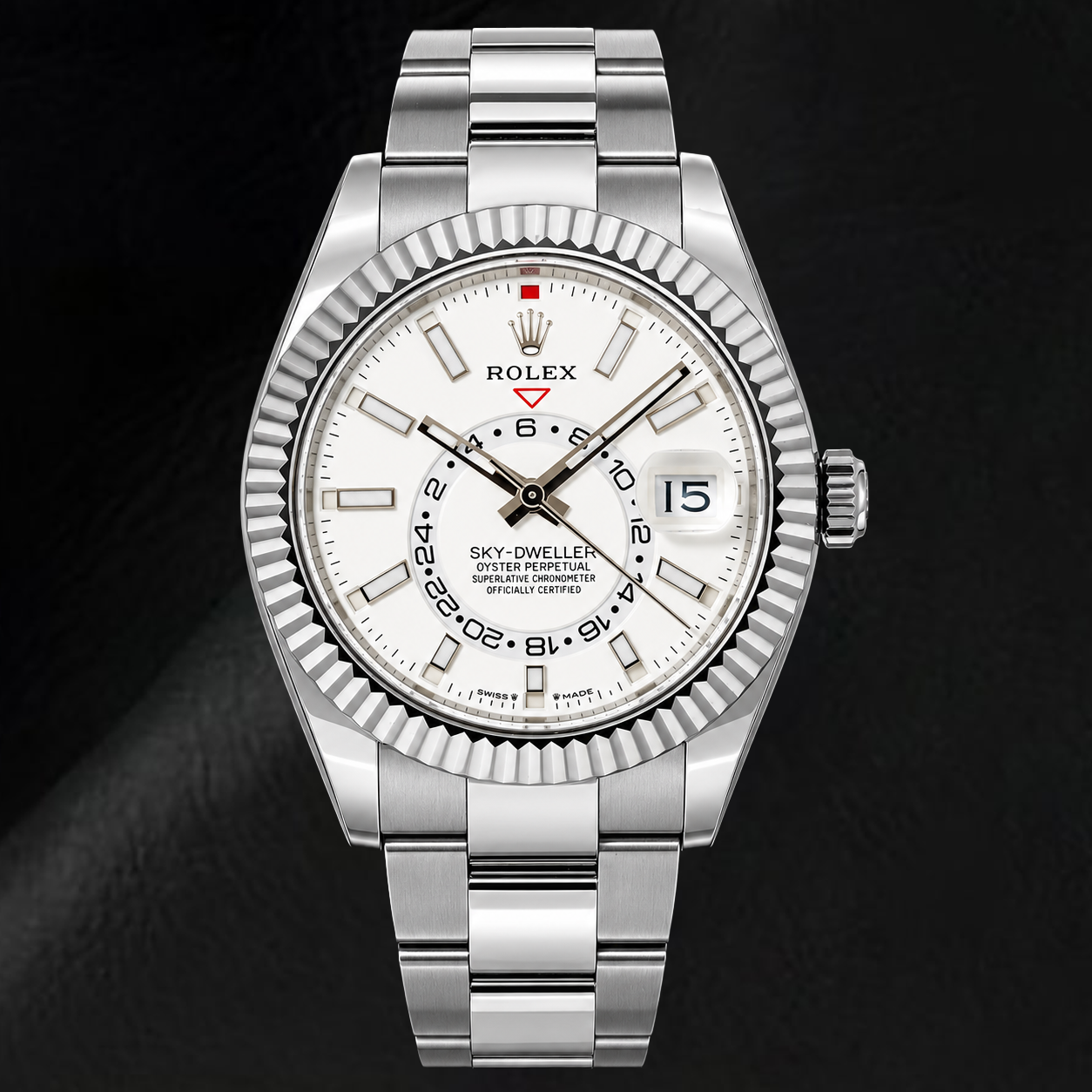 Orologio Rolex Sky-Dweller 336934 42mm in Acciaio Inossidabile con Quadrante Bianco Luminescente