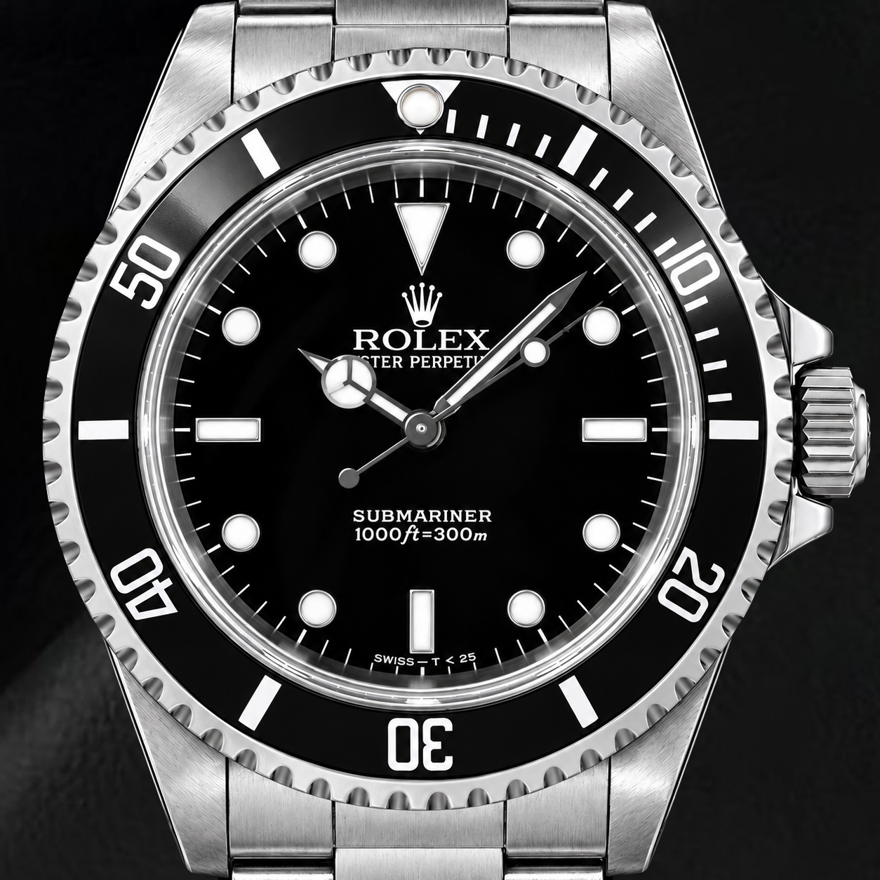 Orologio Rolex Submariner 14060 da 40 mm in Acciaio Inossidabile con Quadrante Nero Luminescente