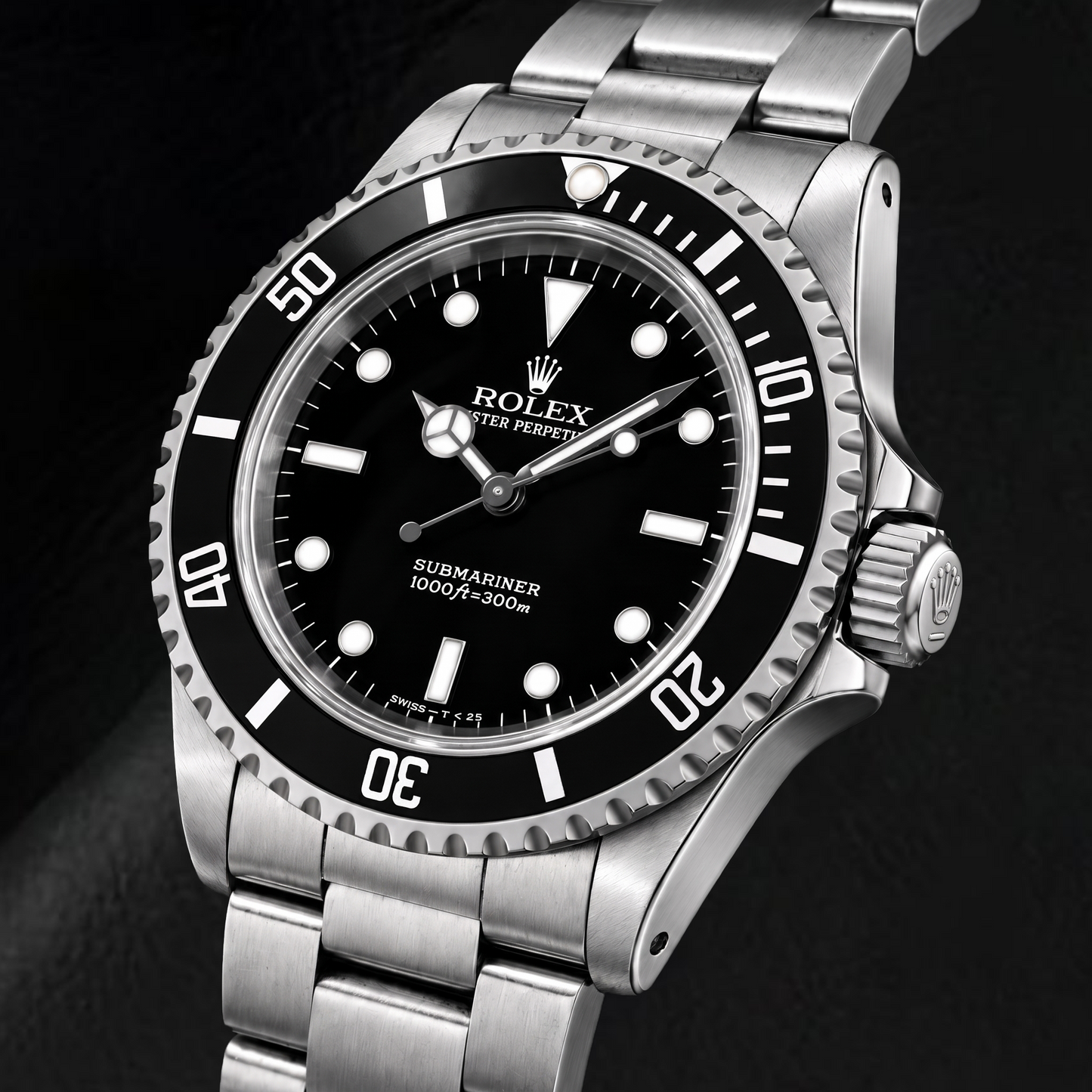 Orologio Rolex Submariner 14060 da 40 mm in Acciaio Inossidabile con Quadrante Nero Luminescente