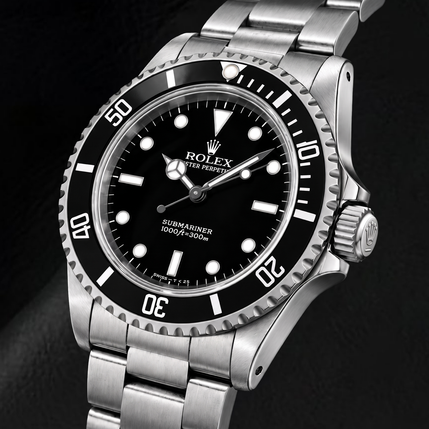 Orologio Rolex Submariner 14060 da 40 mm in Acciaio Inossidabile con Quadrante Nero Luminescente