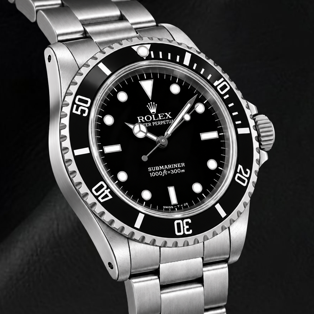 Orologio Rolex Submariner 14060 da 40 mm in Acciaio Inossidabile con Quadrante Nero Luminescente