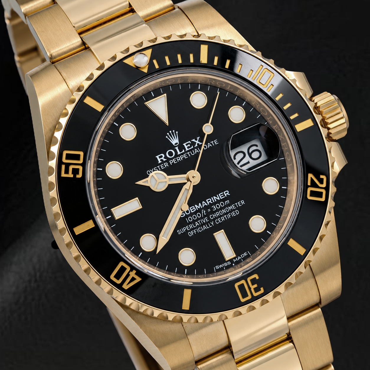 Orologio Rolex Submariner Data 40 mm 116618LN Quadrante Nero Lunetta in Ceramica Nera