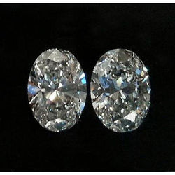 Coppia di diamanti naturali estratti dalla terra, taglio ovale, 2,02 carati, colore G, purezza VS1